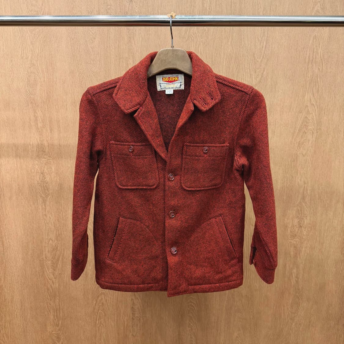 빅 존 울 워크 자켓 트윌 조직감 플랩 포켓 디테일 레귤러핏 레드 상품이미지2