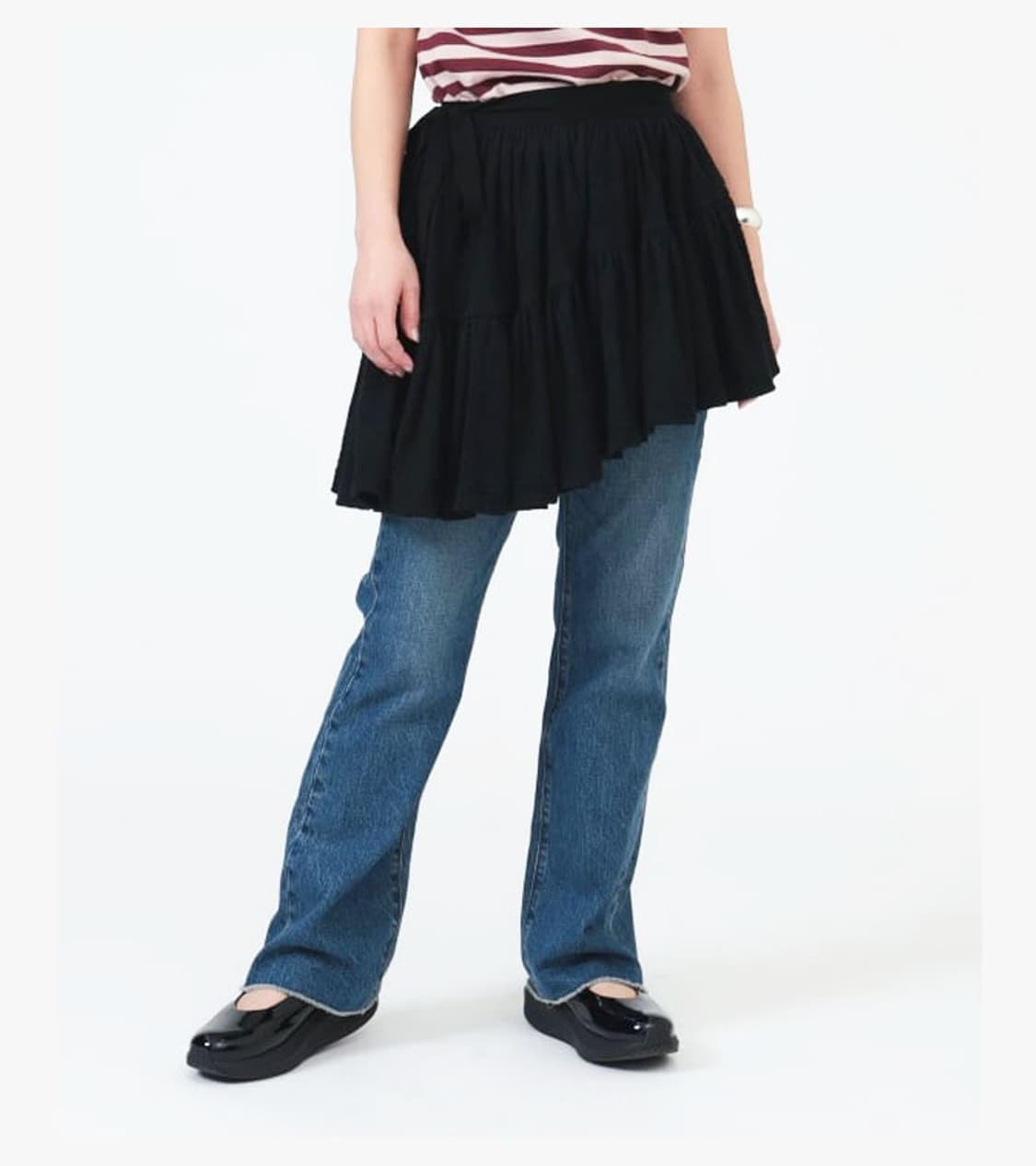 BEAMS JAPAN - 25SS TIERED WRAP SKIRT 상품이미지4