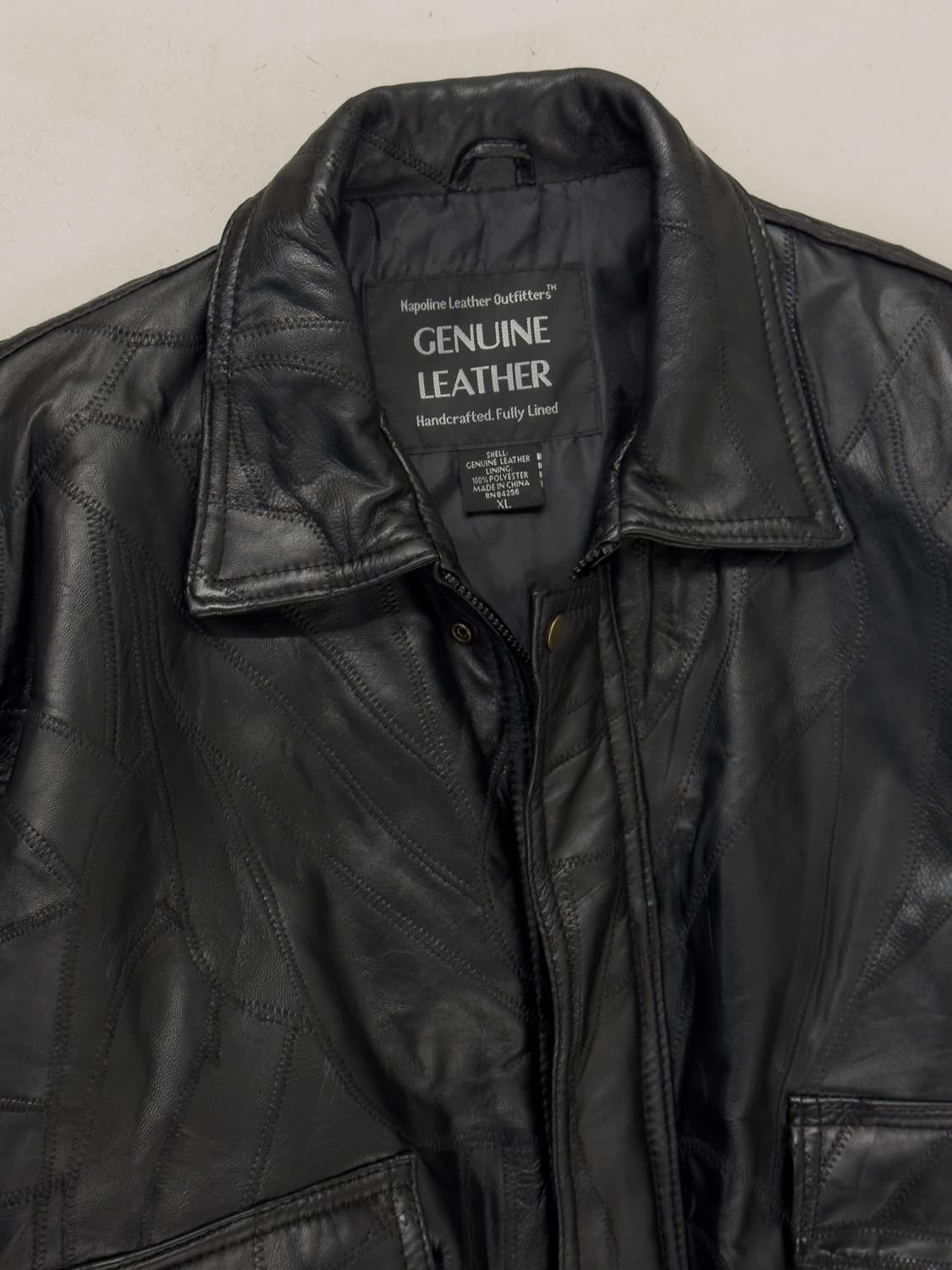 패치워크 레더 블루종 상품이미지5