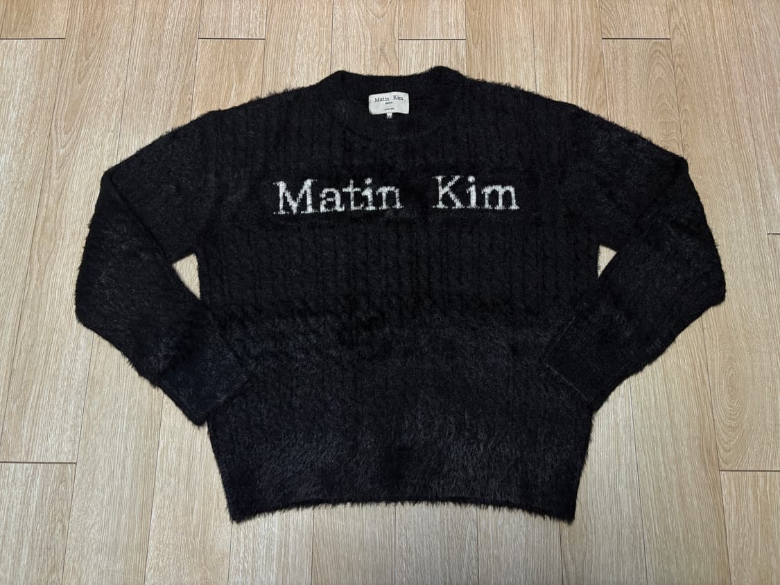 마뗑킴 케이블 헤어리 니트 풀오버 블랙 상품이미지1