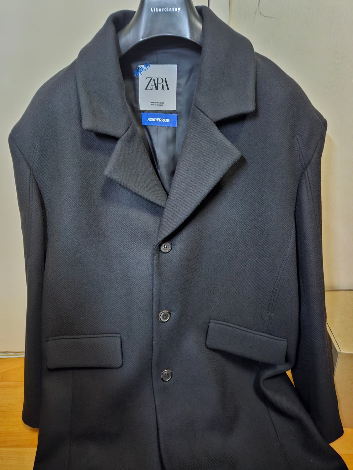 M) 자라 x 아더에러 울 블렌드 오버사이즈 코트 블랙 상품이미지2