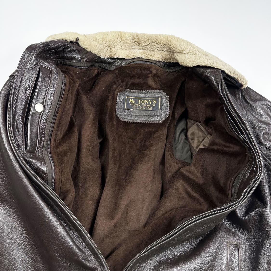 VTG 빈티지 브라운 양털 가죽자켓 (L) 상품이미지6