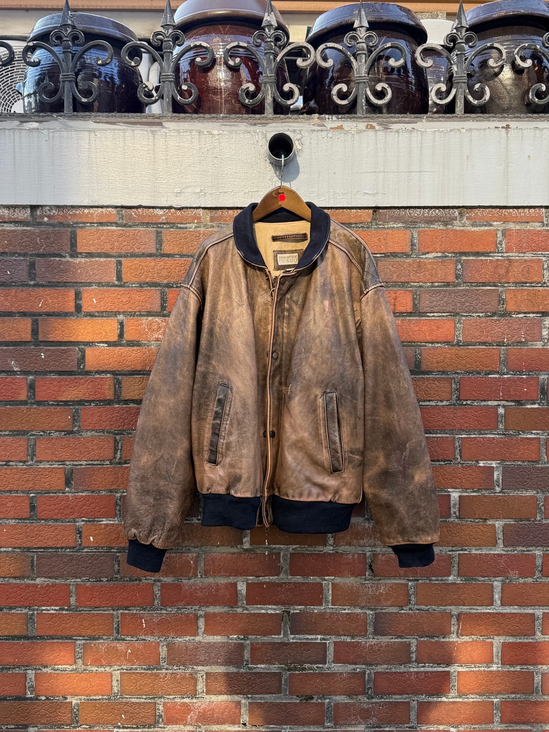 80s 바나나 리퍼블릭 레더 봄버자켓 46(2XL) 상품이미지1