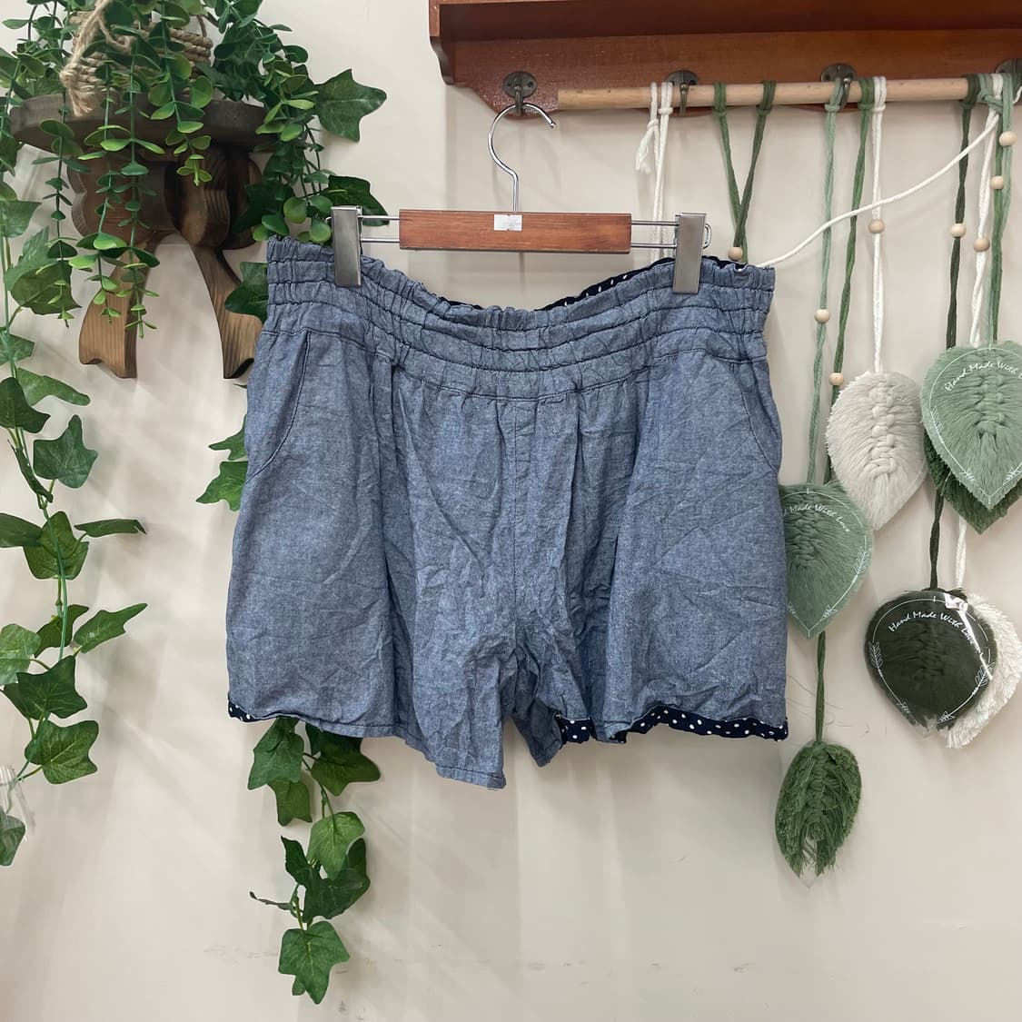 모리 페어리 괴짜 리버시블 도트 데님 벌룬 숏 팬츠 상품이미지3