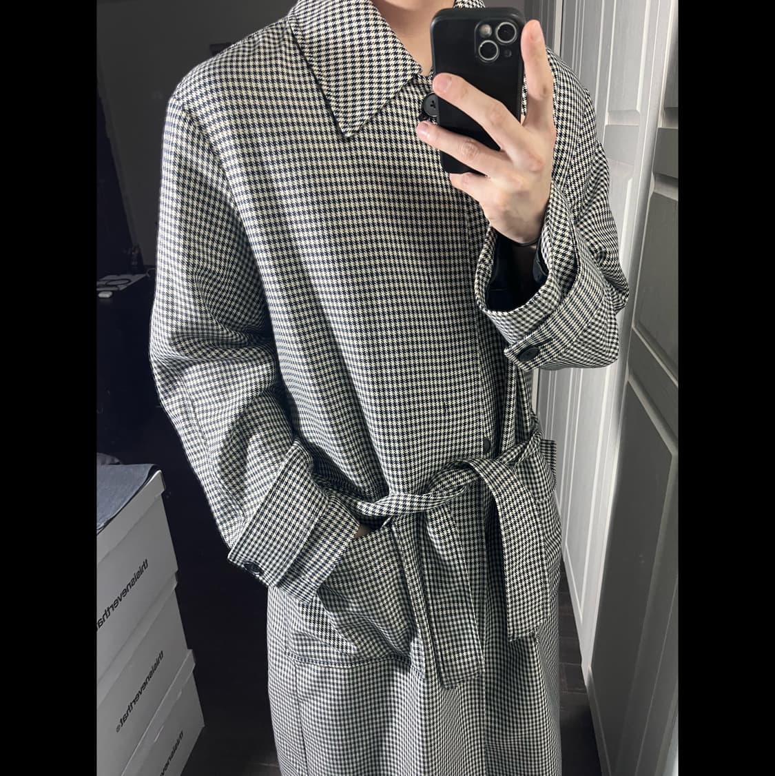 [L] 8seconds 에잇세컨즈 하운드투스 체크 트렌치 코트 상품이미지1