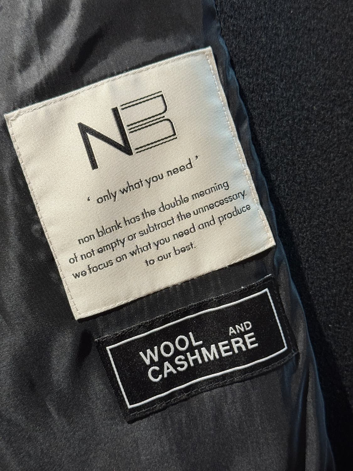 넌블랭크 캐시미어 발마칸 코트 블랙 M 상품이미지6