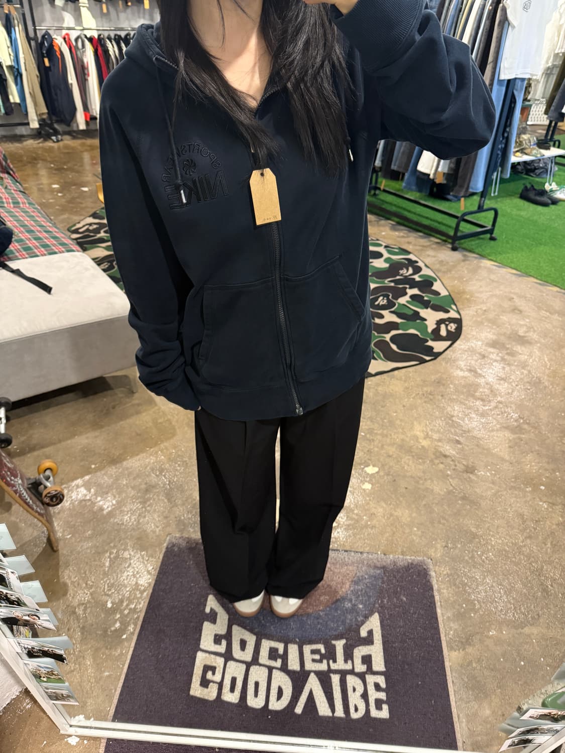 나이키 후드집업 블랙 상품이미지4