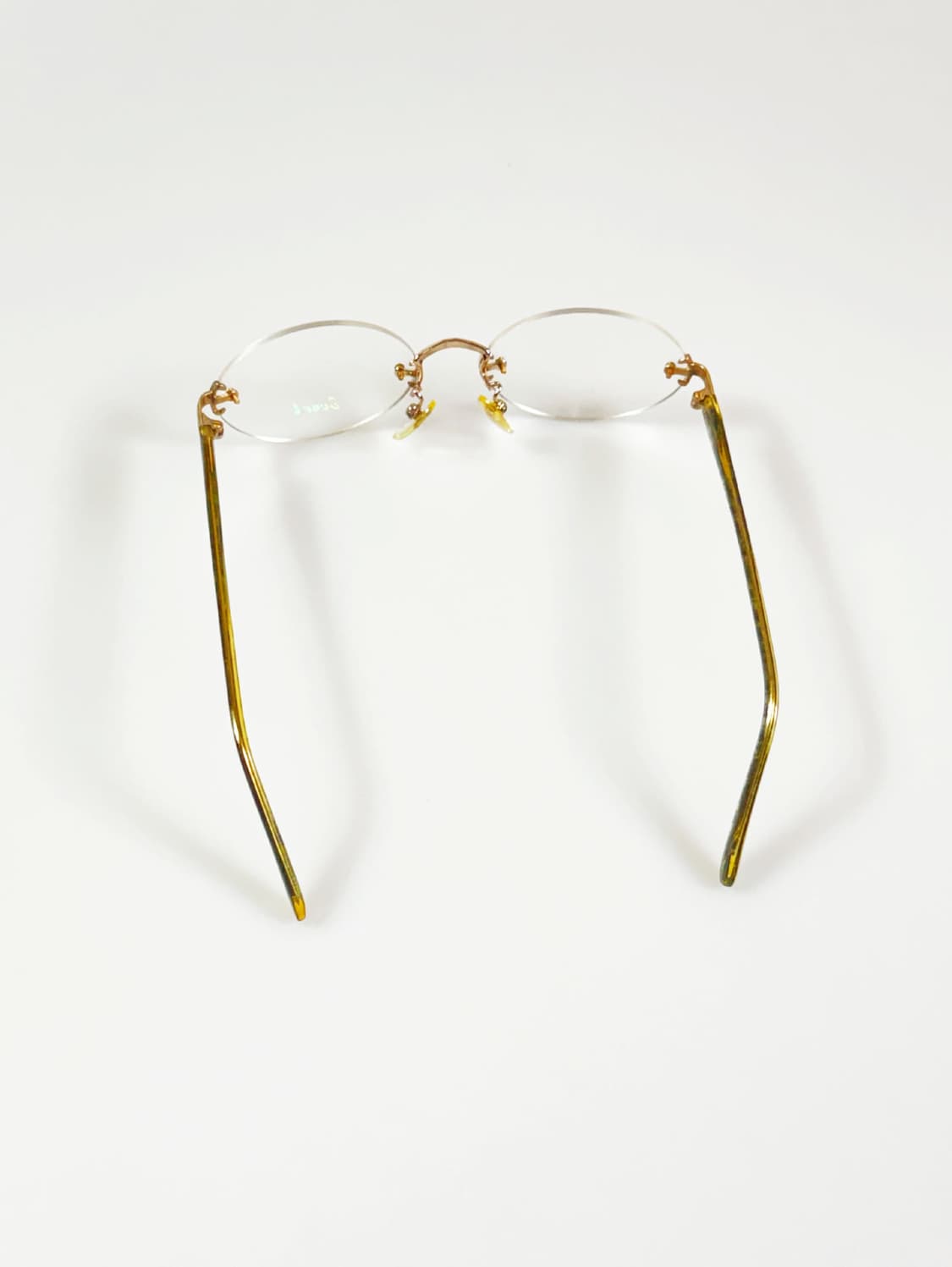 90s EVENT 골드 무테 오벌 메탈 프레임 빈티지 안경 상품이미지5
