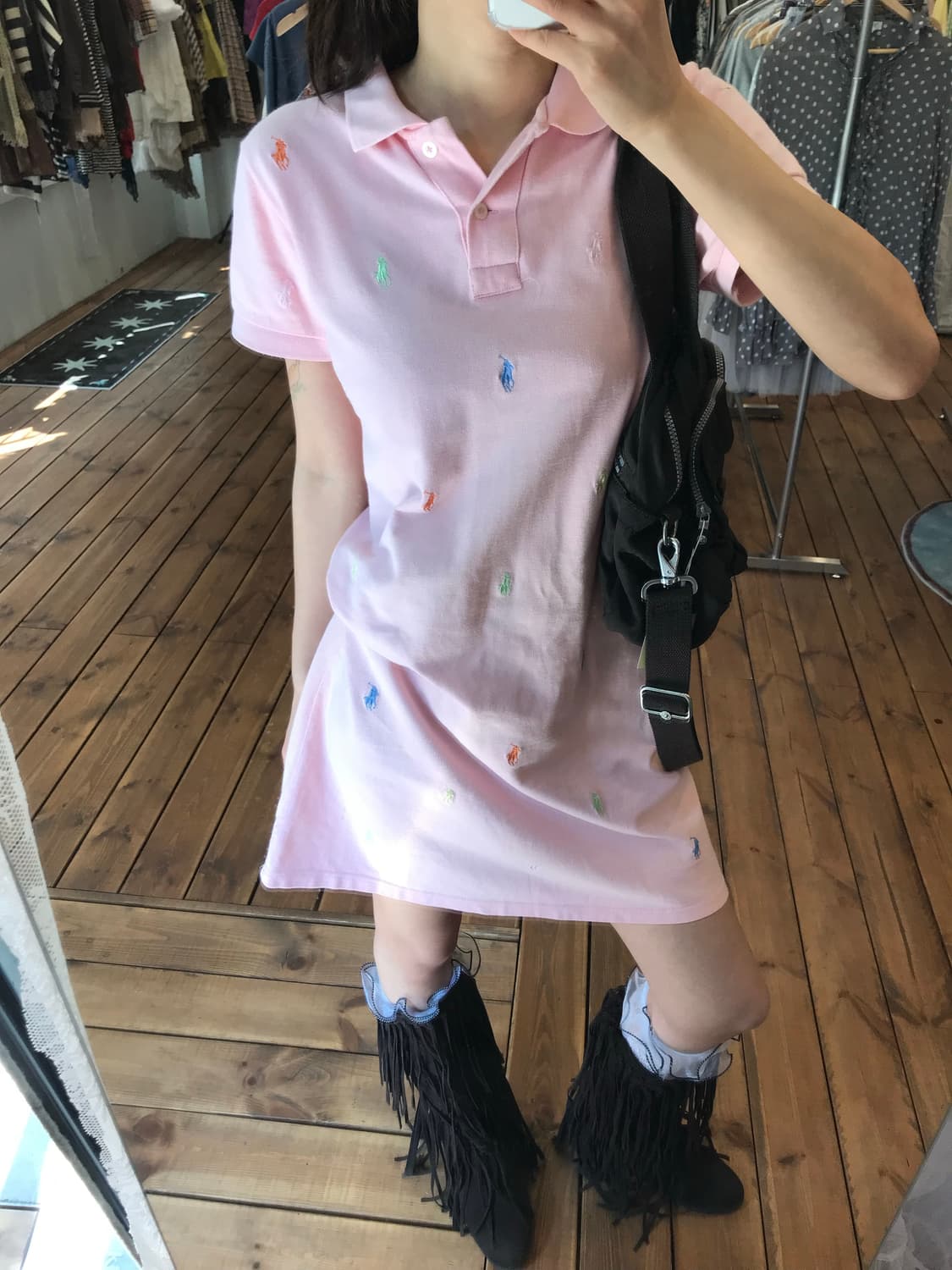 폴로 핑크 멀티로고 원피스 상품이미지5