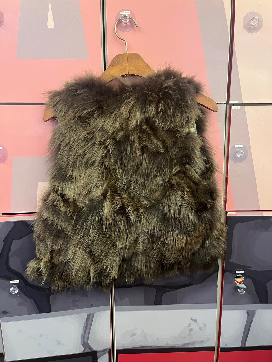 빈티지 퍼  베스트 (브라운 ) 상품이미지5