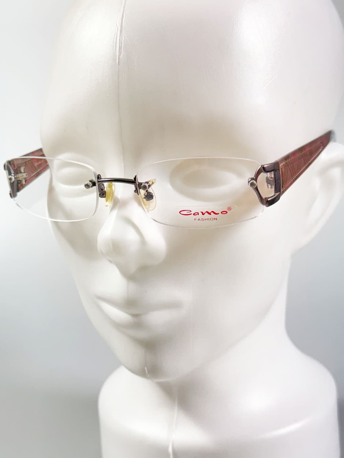 CAMO FASHION 무테 스퀘어 체크 템플 빈티지 안경 상품이미지8