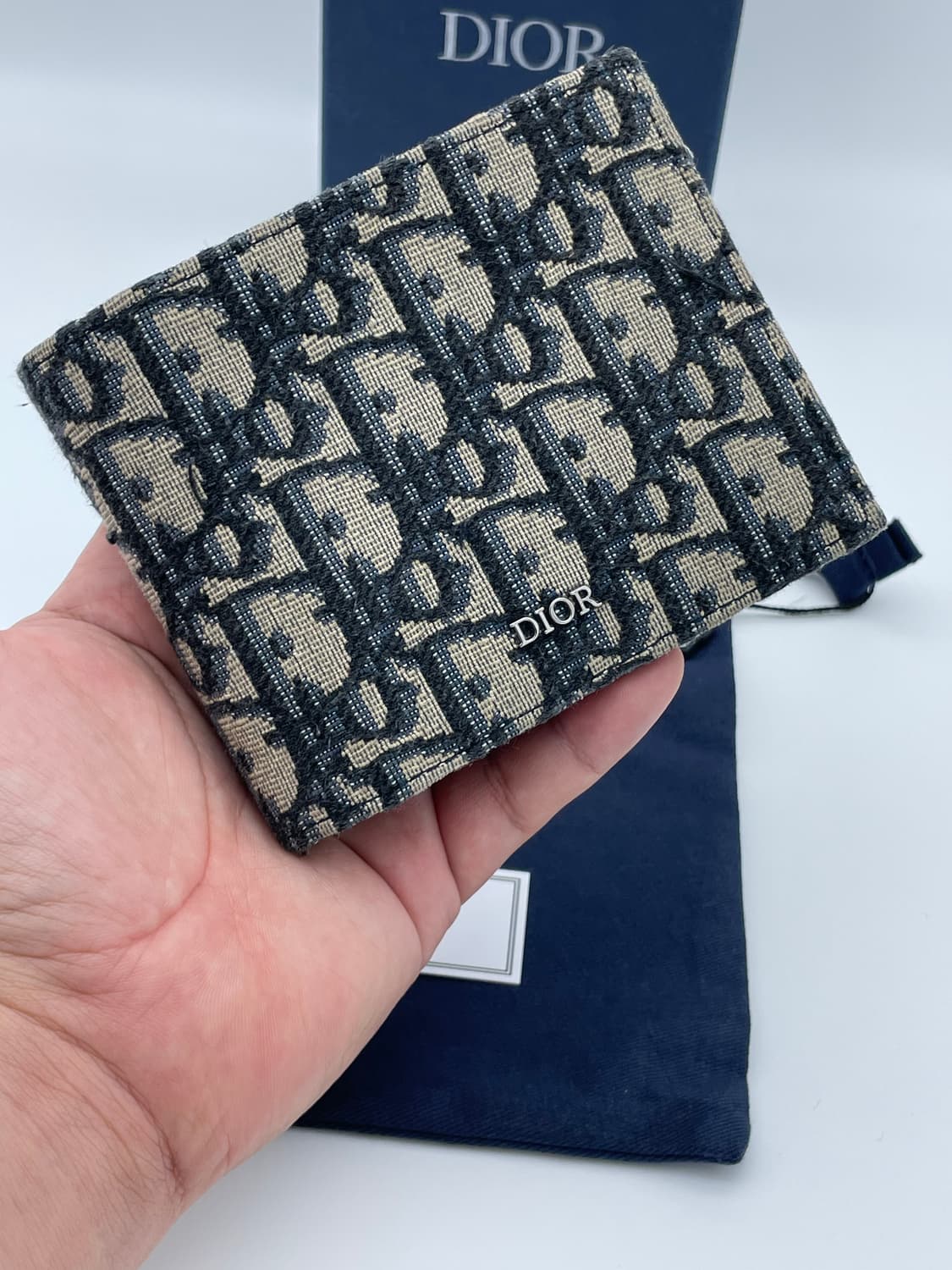 [ 풀구성 / 새상품급 ] 정품 디올 오블리크 반지갑 베이지  상품이미지1