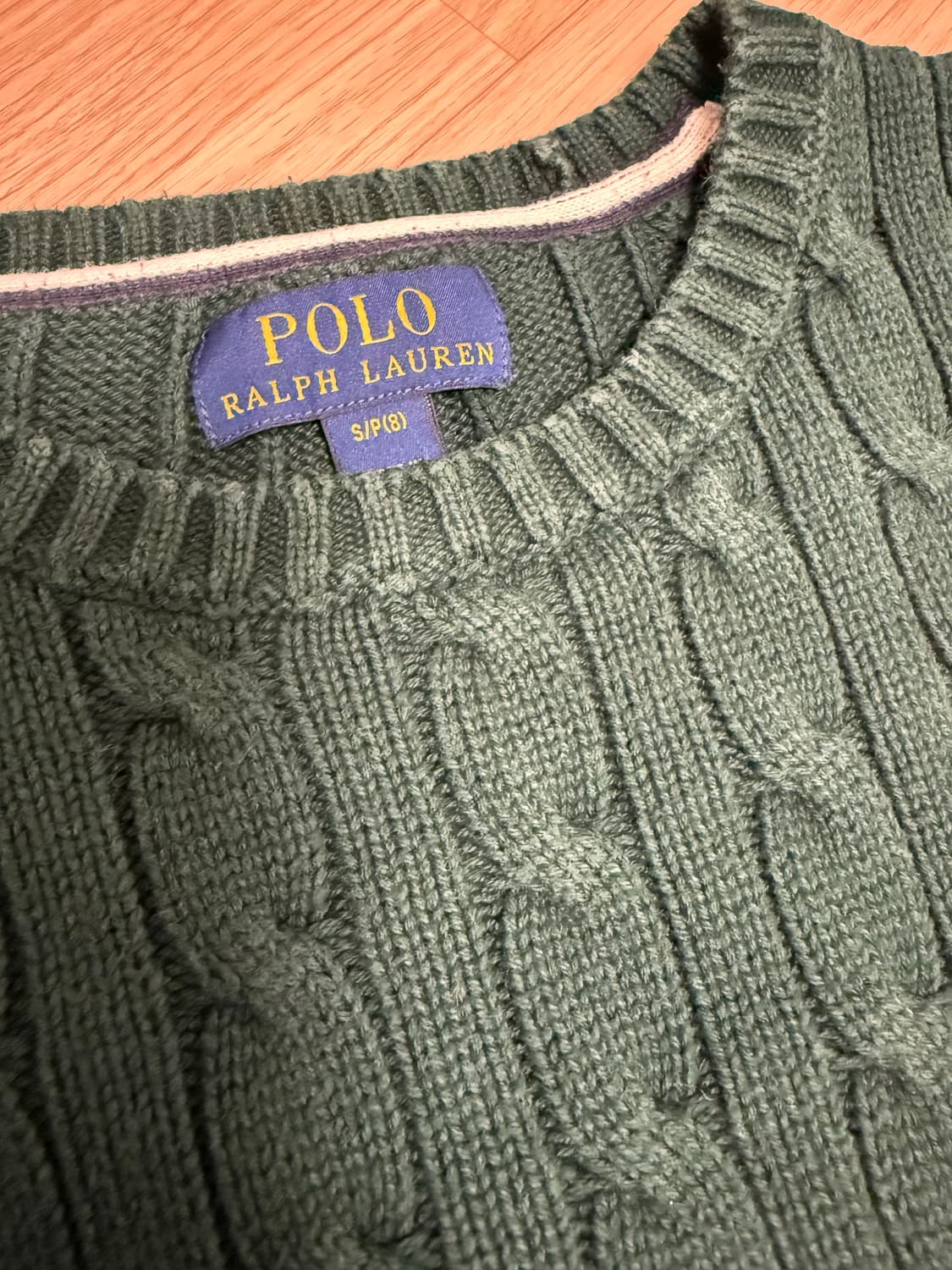 폴로 그린 꽈배기 니트 키즈 s 상품이미지2