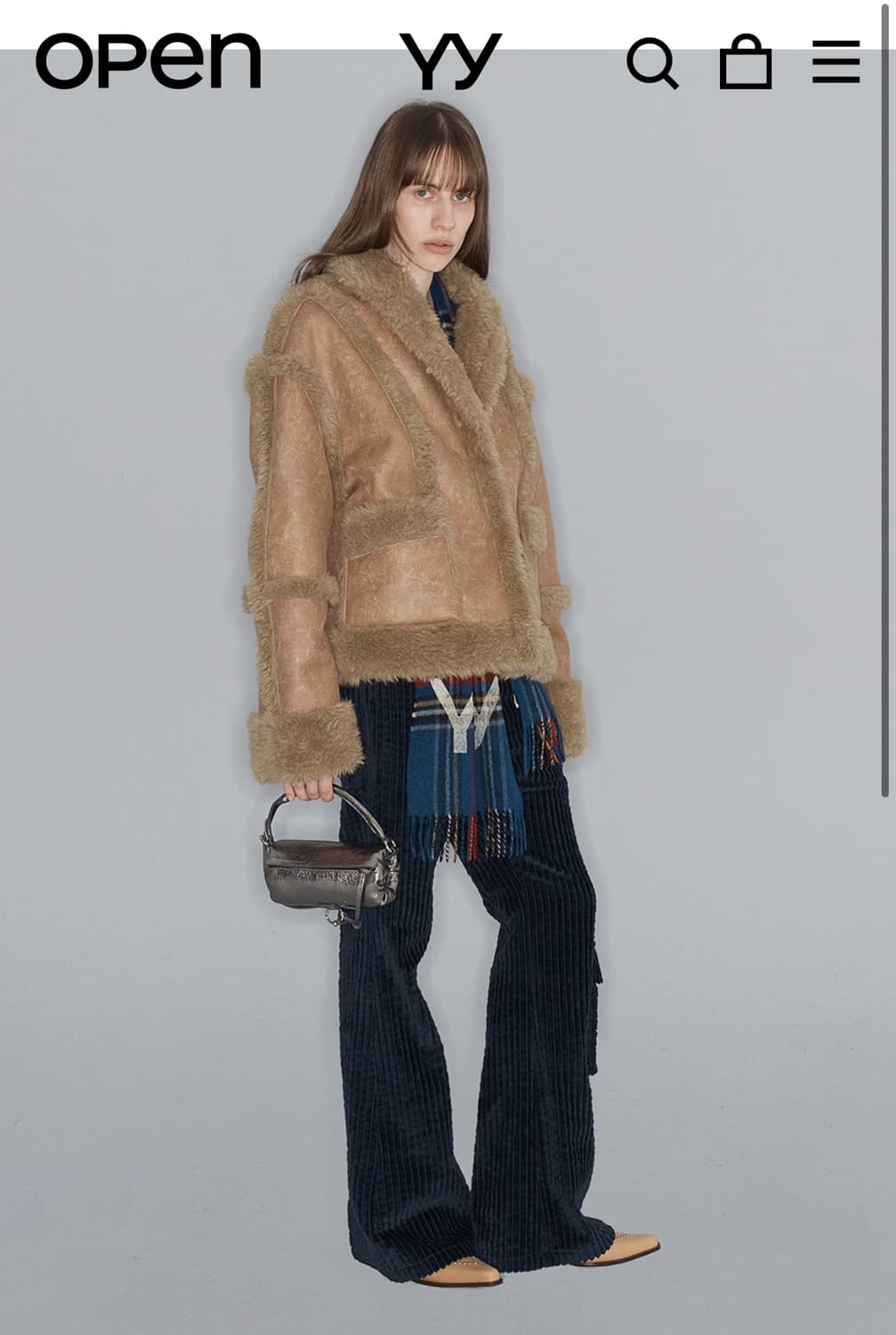 PANELED FAUX-SHEARLING JACKET, CAMEL 상품이미지1