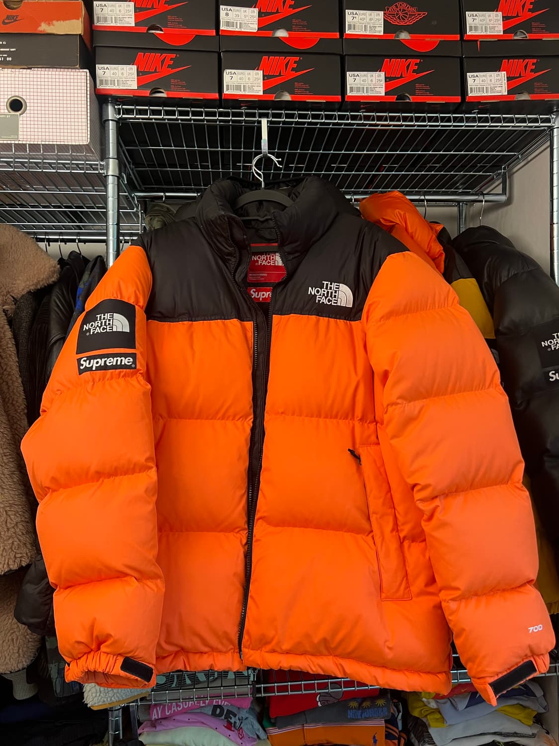 슈프림x노스페이스 패딩 파워 오렌지 L 상품이미지1