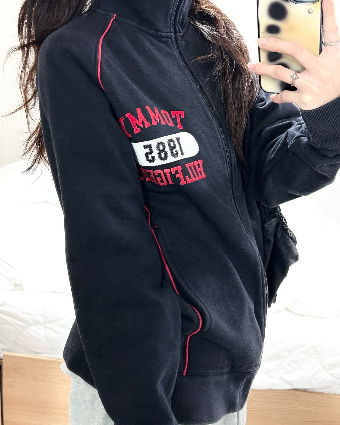 타미힐피거 블랙 코튼집업 상품이미지1