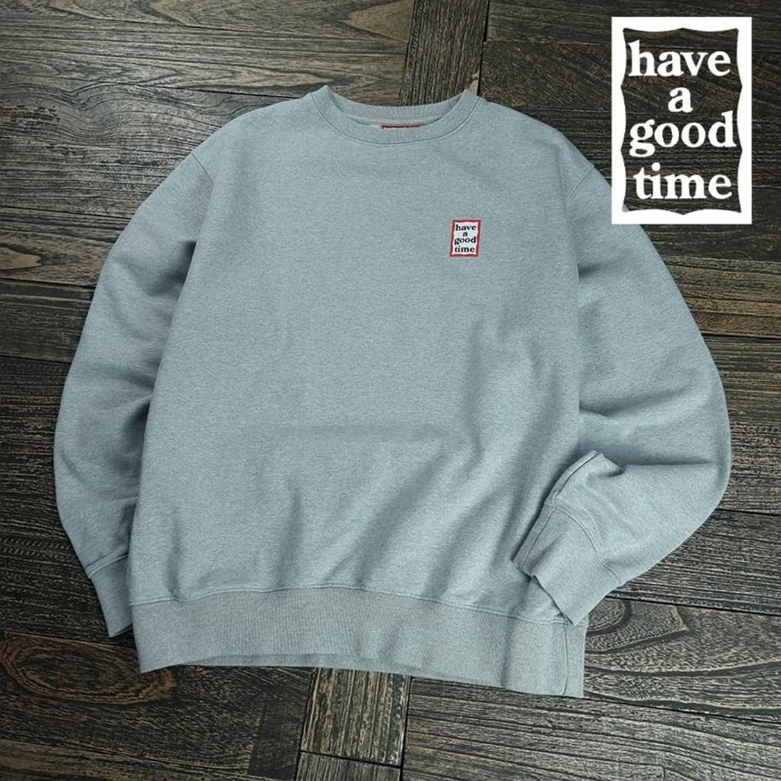 [해브어굿타임] 로고 프린팅 맨투맨 그레이 M20044 상품이미지1