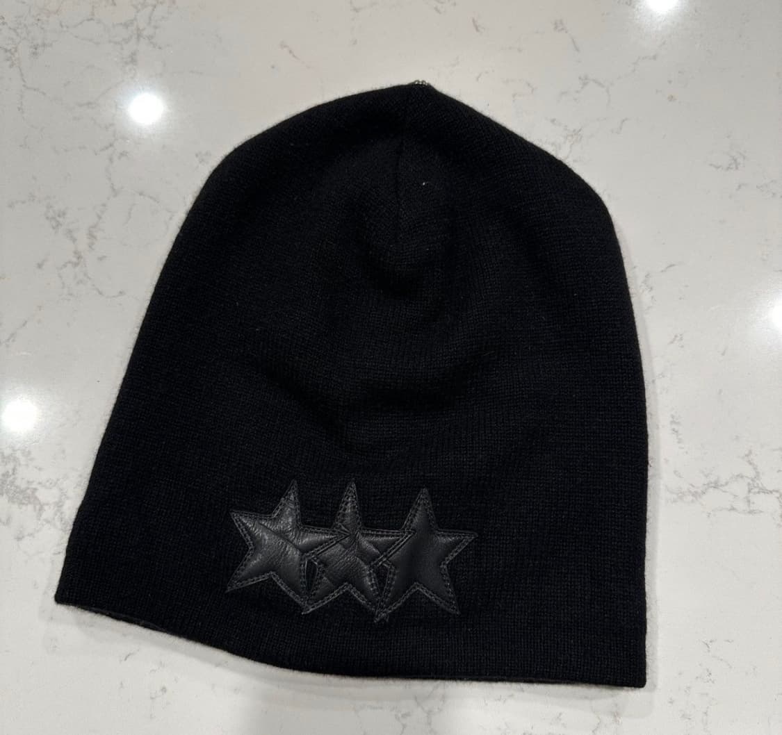 크롬하츠 레더 스타패치 캐시미어 비니 상품이미지2