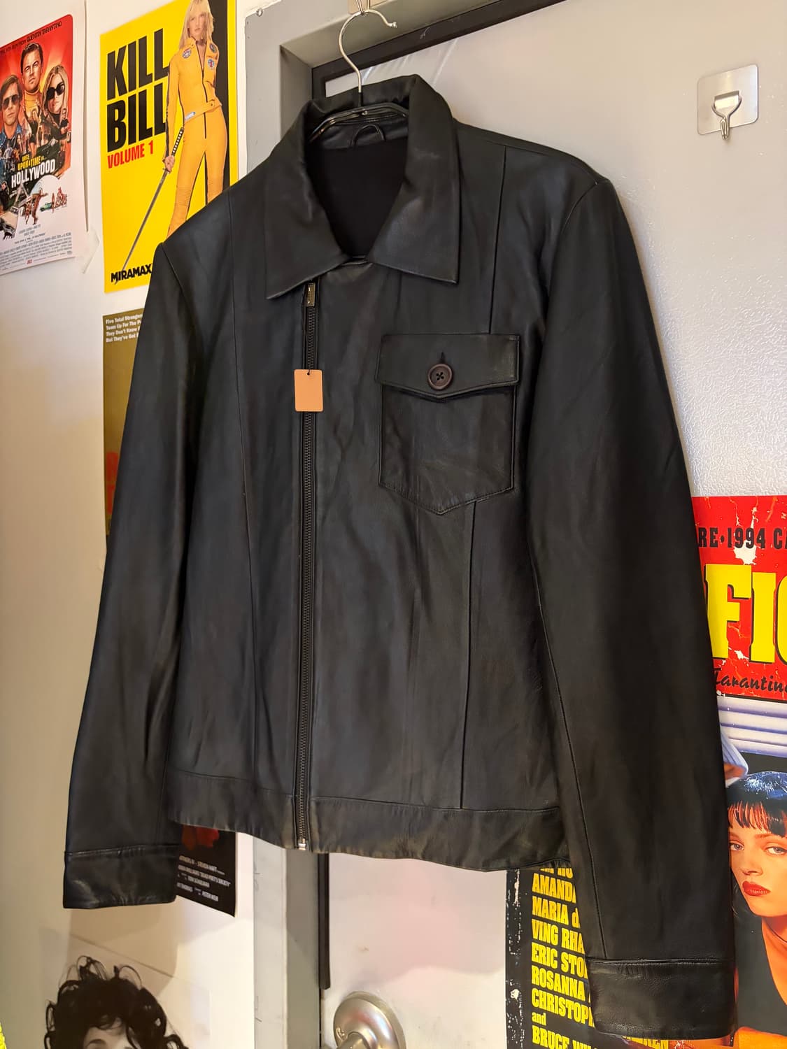 어시메트릭 원 포켓 양가죽레더자켓 상품이미지1