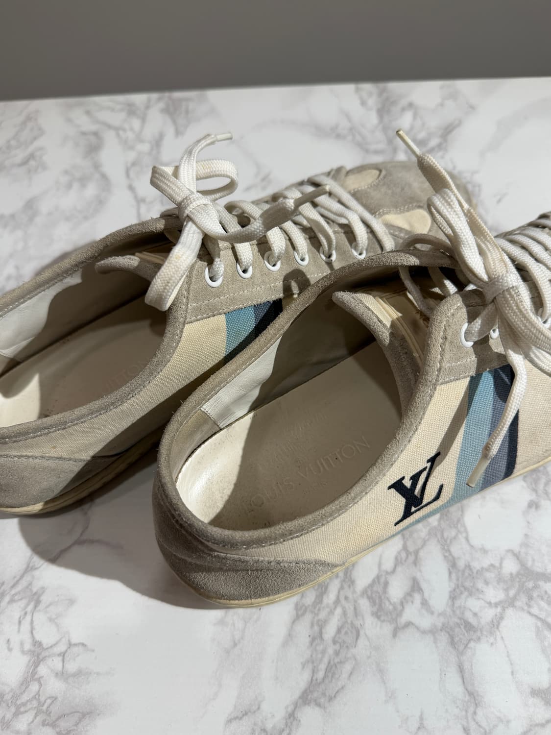 Louis Vuitton 루이비통 캔버스 스웨이드 스니커즈 7.5 상품이미지3