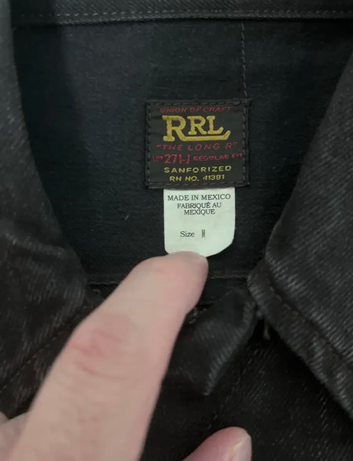 RRL LOT 271 블랙 흑청 데님 자켓 M 상품이미지2