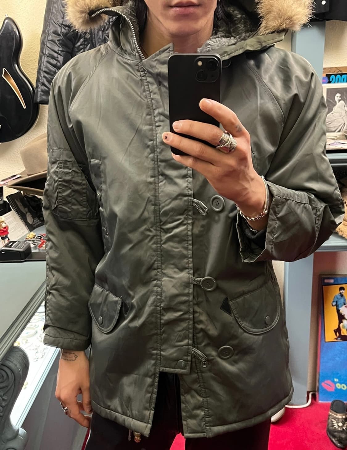 ARMY GREEN NYLON PARKA 상품이미지4