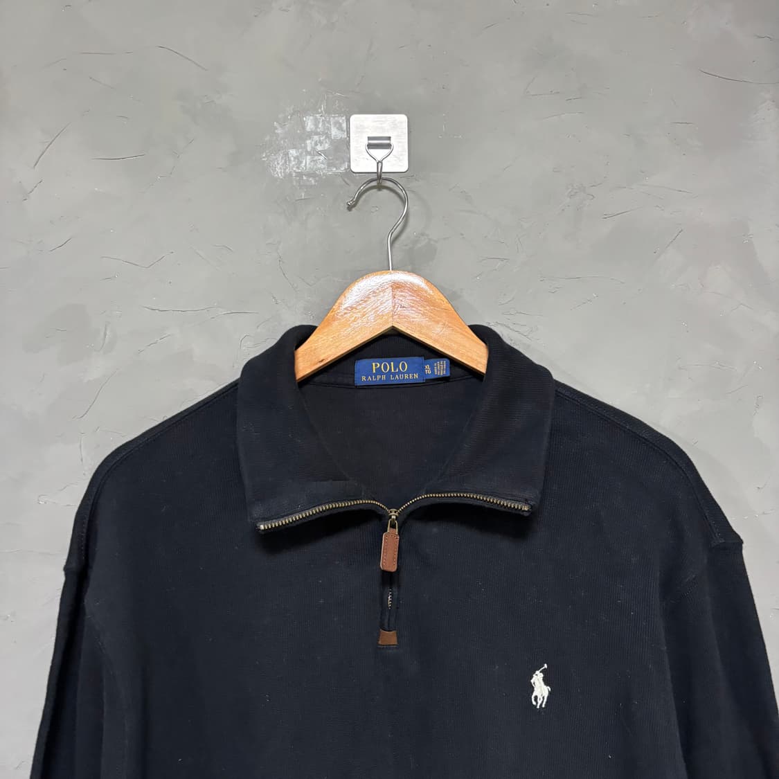 폴로 랄프로렌 니트 반집업 블랙 상품이미지2