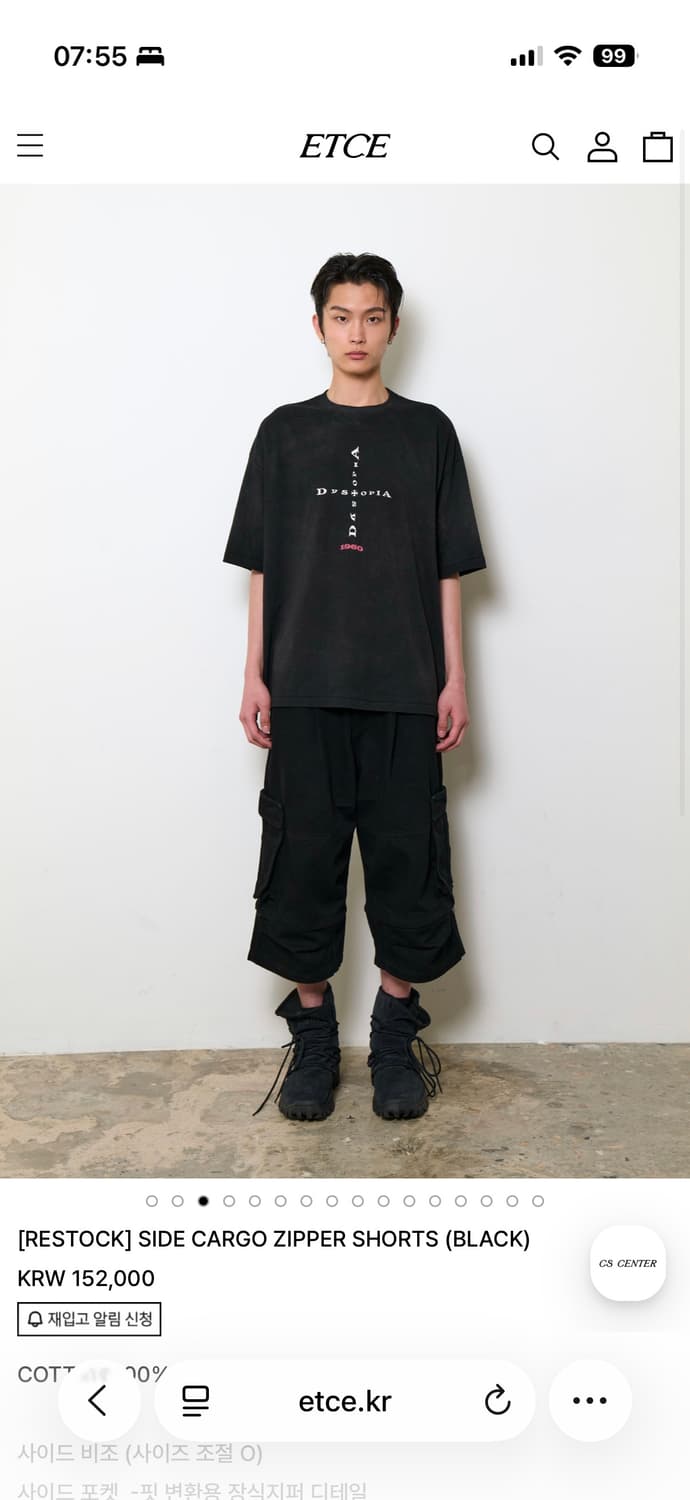 SIDE CARGO ZIPPER SHORTS (BLACK) 상품이미지4