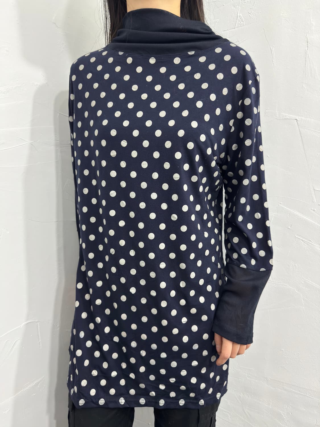 dot mesh detail top 상품이미지2