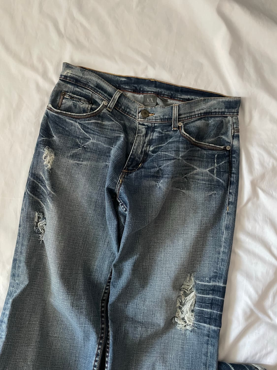 빈티지 y2k 아르마니 데미지 워싱 데님팬츠 상품이미지2