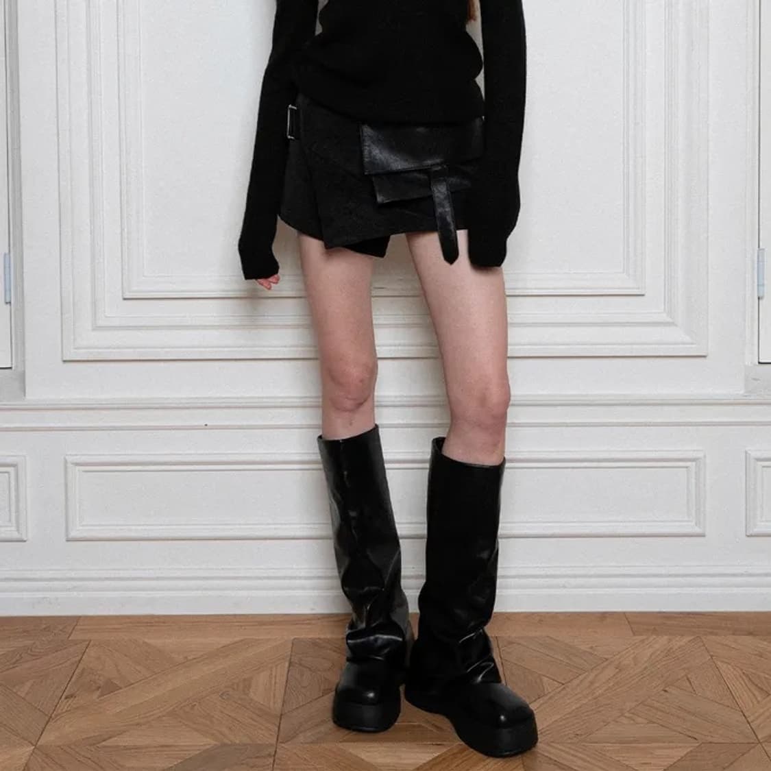 더포르타 벨티드 포켓 랩 스커트 상품이미지2