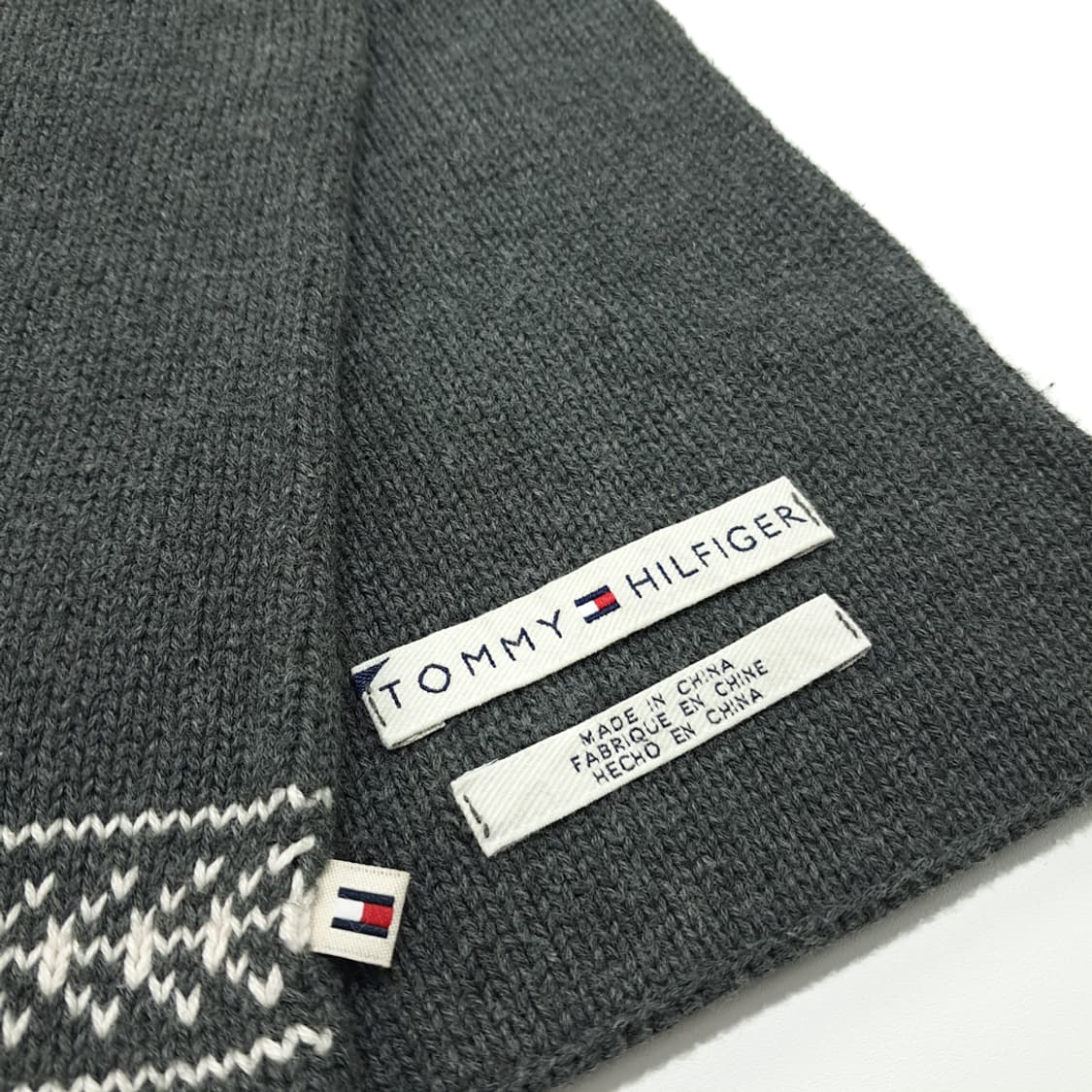 MX236 타미힐피거 그레이 노르딕 코튼 니트 목도리 머플러 상품이미지4