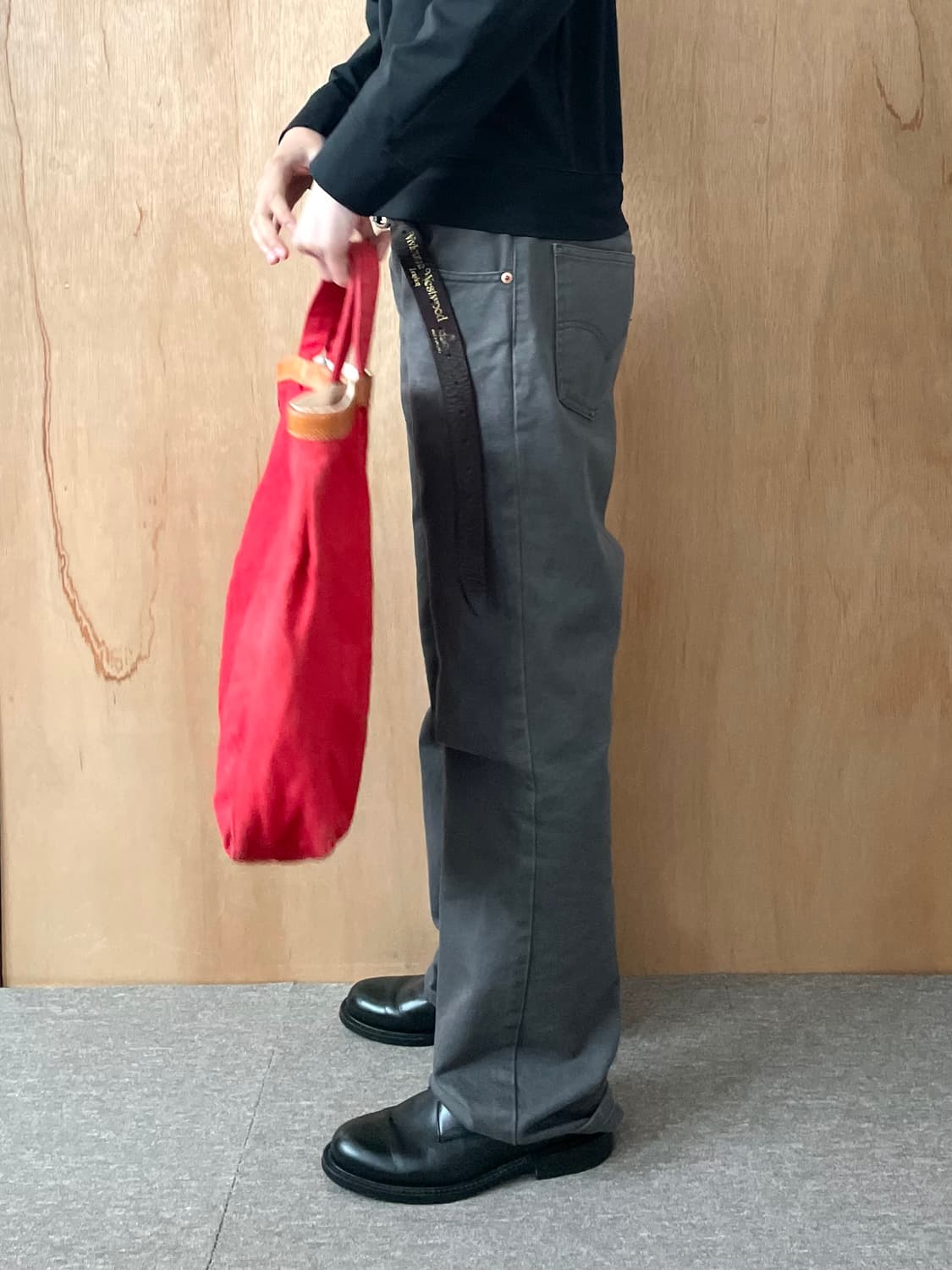 꼼데가르송 레더 믹스 워시드 토트백 상품이미지2