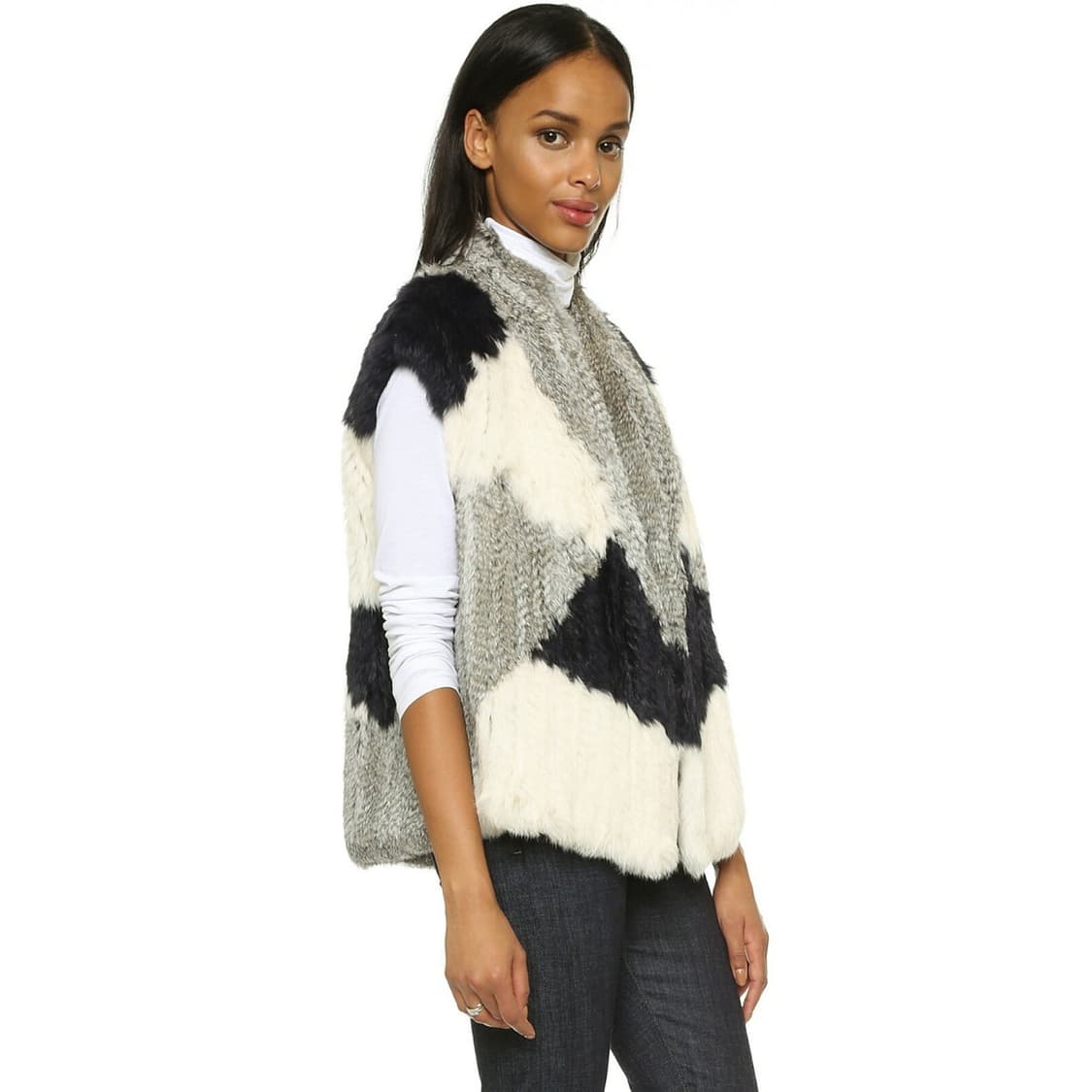 빈스 컬러블록 래빗퍼 베스트 상품이미지2