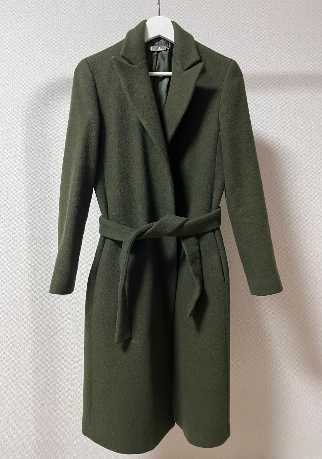 [SJ] 한섬 시스템 진 카키 코트 (착샷) 상품이미지1