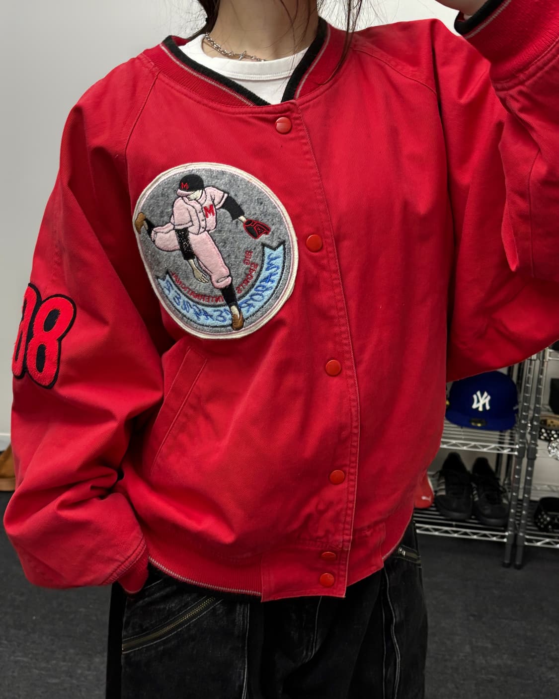 USA 올드 빈티지 캔버스 바시티 자켓 상품이미지1