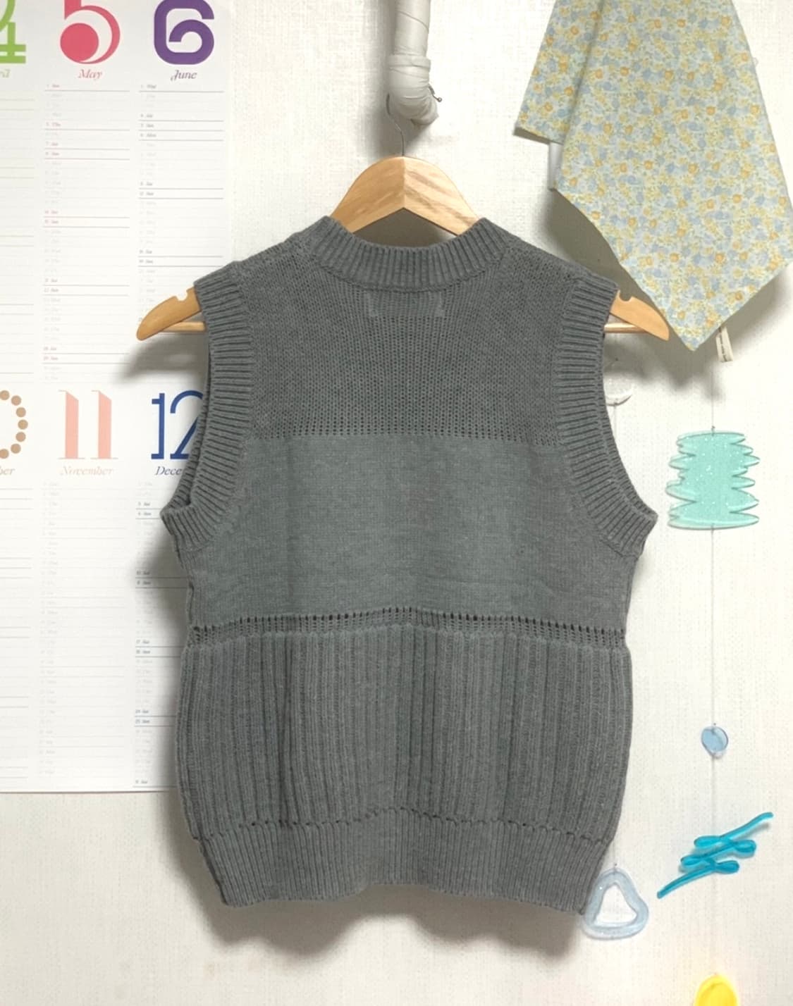 [새상품] 에프터먼데이 위브 블록드 니트 베스트 / 그레이 상품이미지4