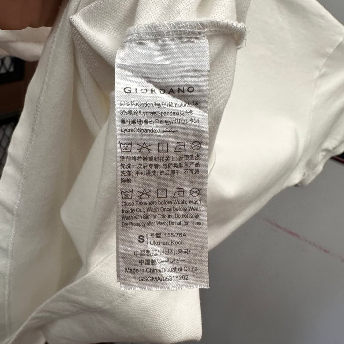 Giodano, Red Logo White PK Shirt 상품이미지8