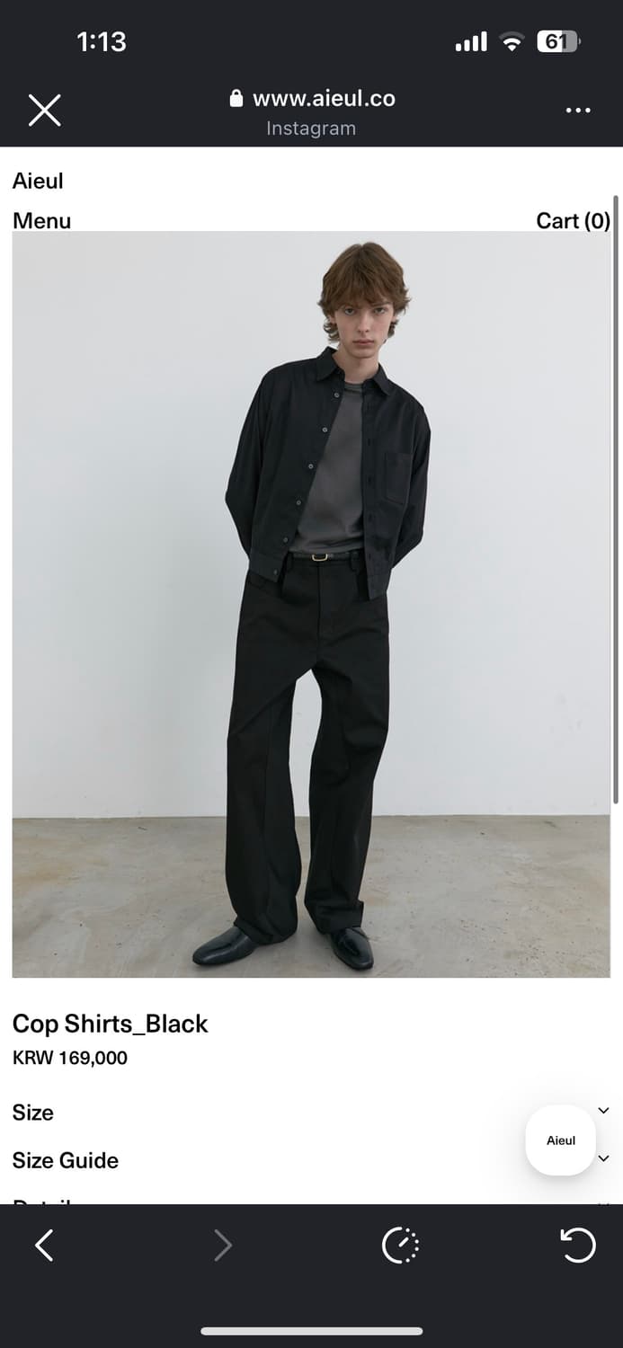 아이엘 콥셔츠 48 블랙 상품이미지2