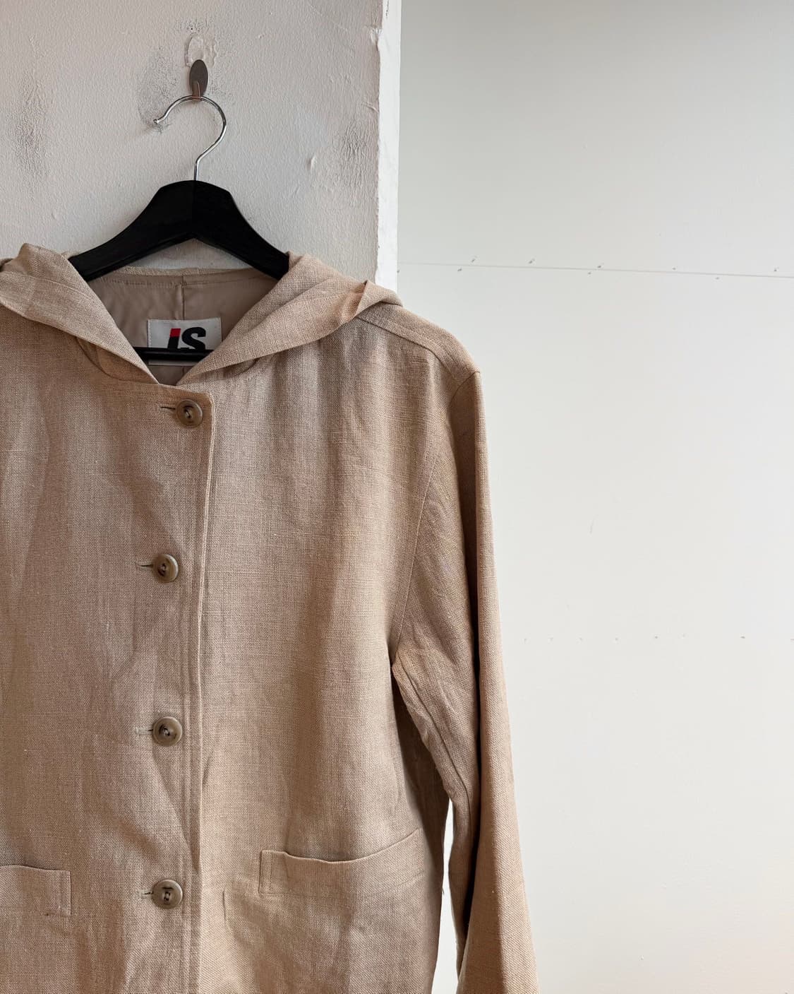 이세이미야케 브라운 린넨 크롭 후디 자켓  상품이미지5