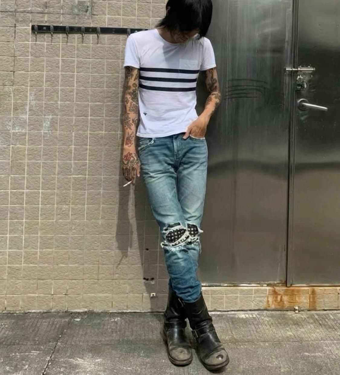 레드윙 스틸토 디테일 빈티지 레더부츠 상품이미지1