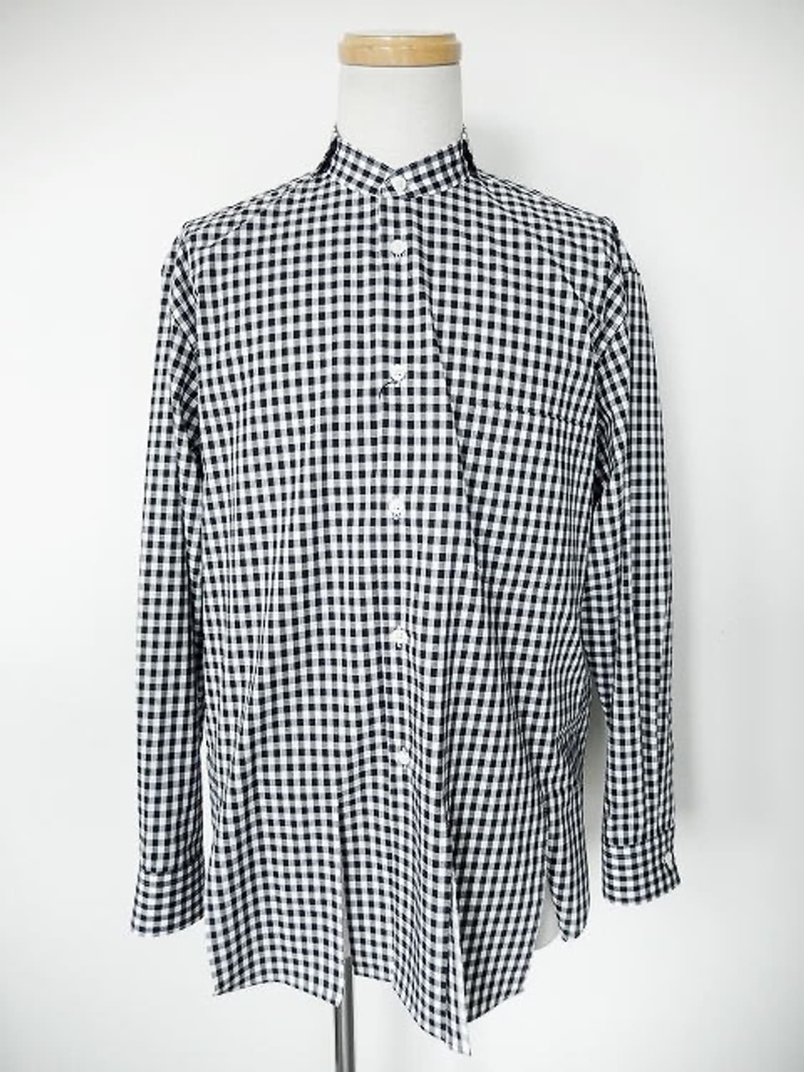 24ss 블랙 꼼데가르송 컷아웃 깅엄체크 셔츠 l 상품이미지3