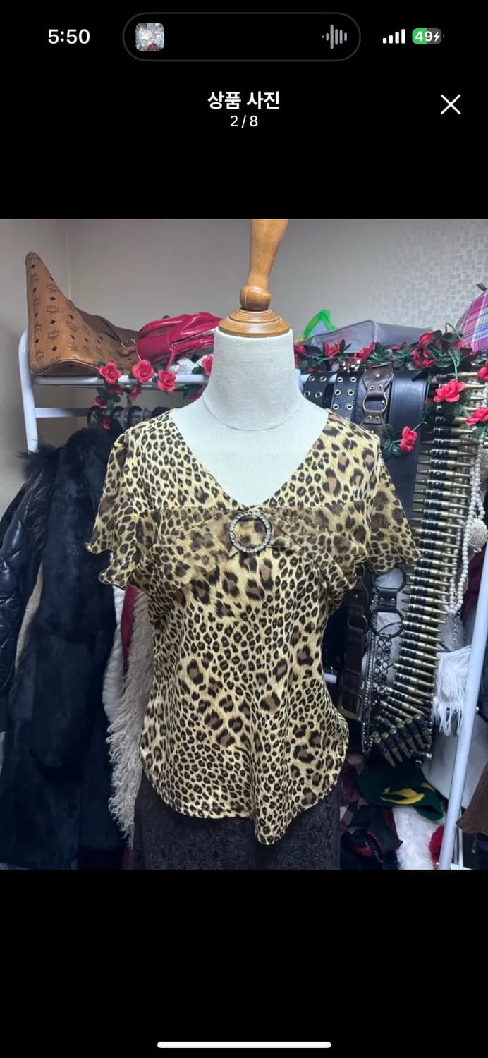 빈티지 갸루 오네갸루 y2k 대장 코디 반팔 블라우스 글리터 탑 상품이미지2