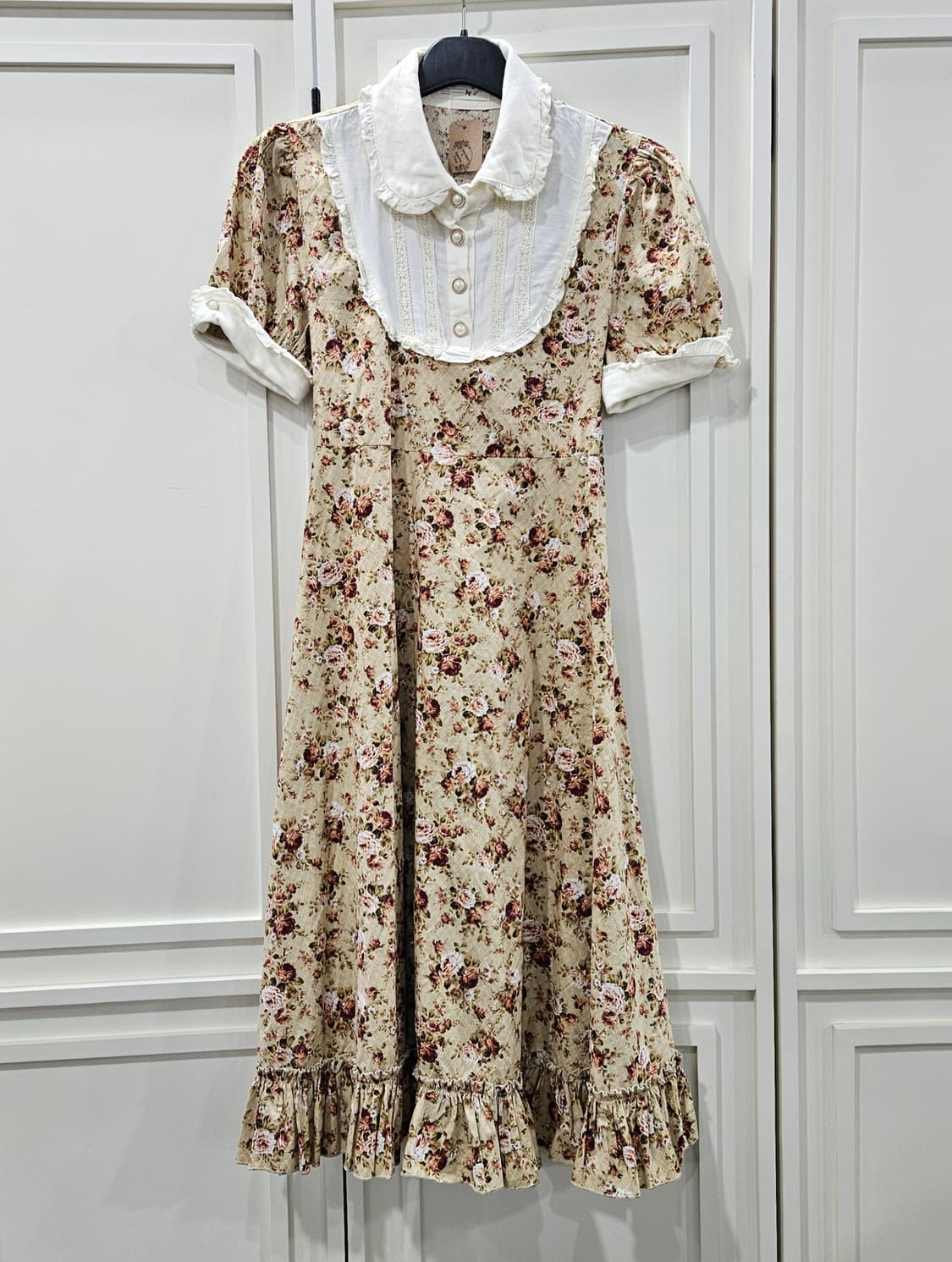 로즈 플라워 레이스 카라  원피스 상품이미지1