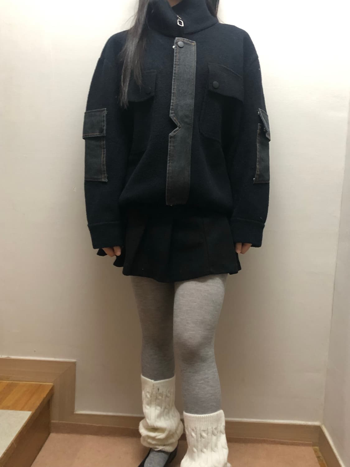 빈티지 블랙 포켓 점퍼 상품이미지5