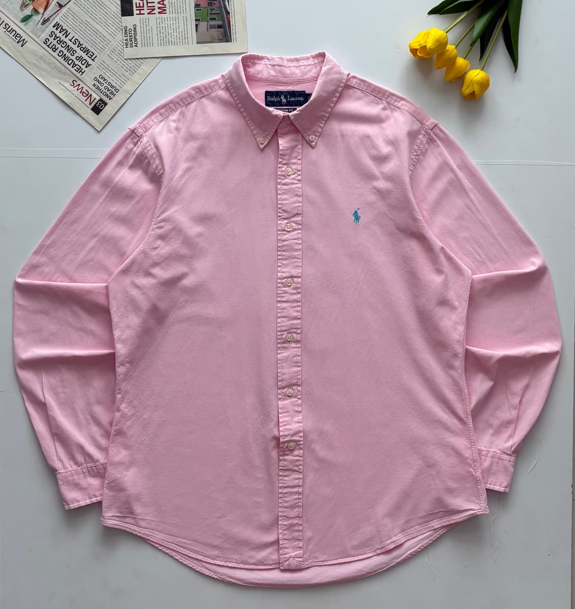 Polo 폴로랄프로렌 옥스포드 핑크 셔츠 상품이미지2