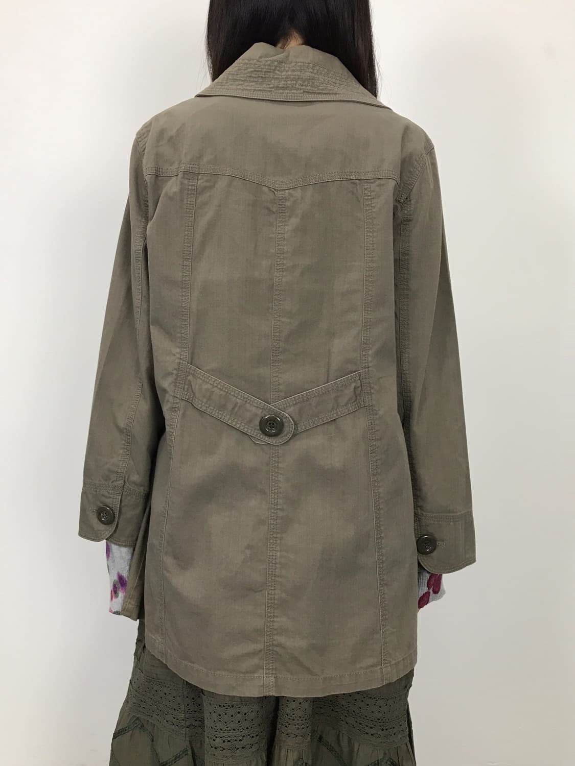 Jpn Khaki Cotton Peter Pan Collar Jacket 상품이미지3