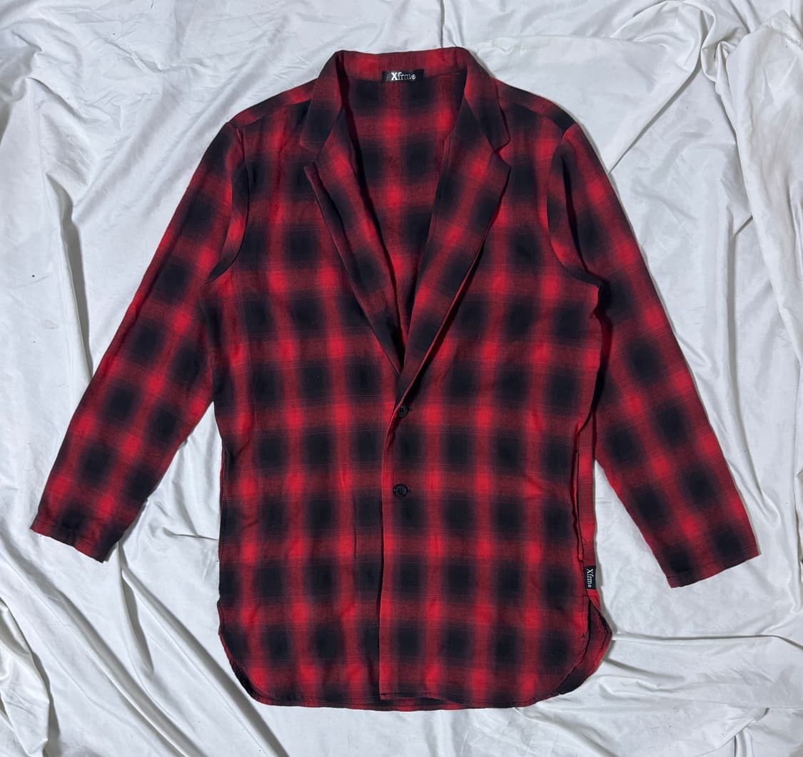 Xfrm 옴브레 체크 셔츠형 자켓 vkei 상품이미지1