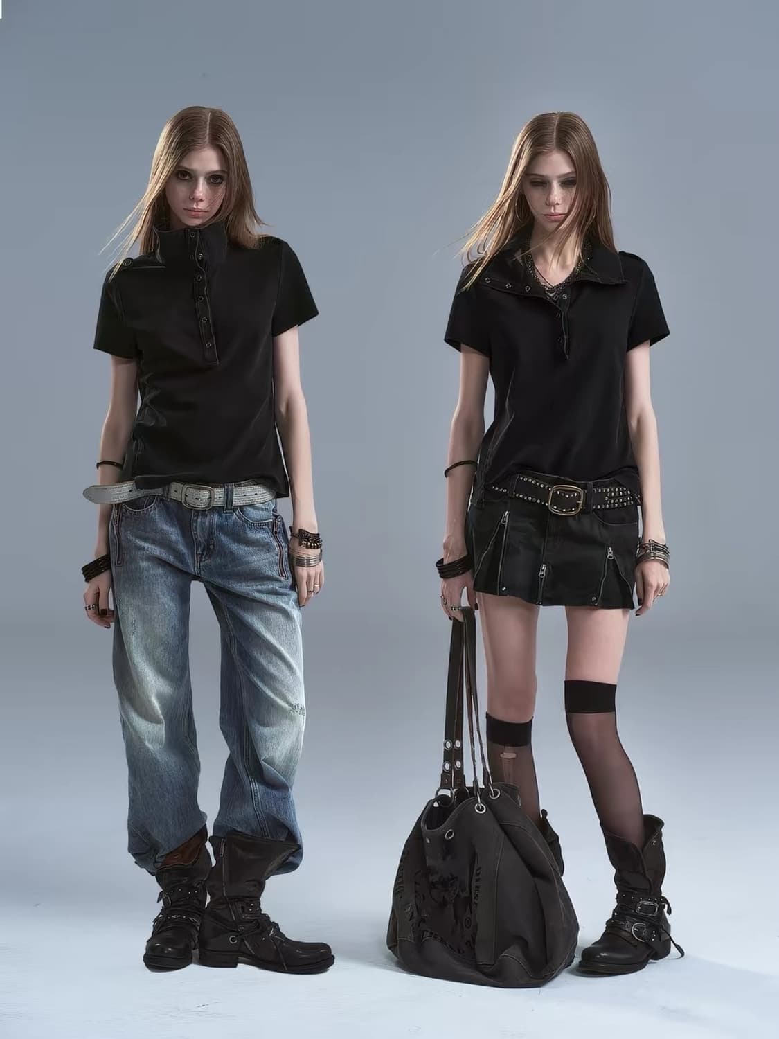 wearAndtear 블랙 목폴라 티셔츠 L 상품이미지1