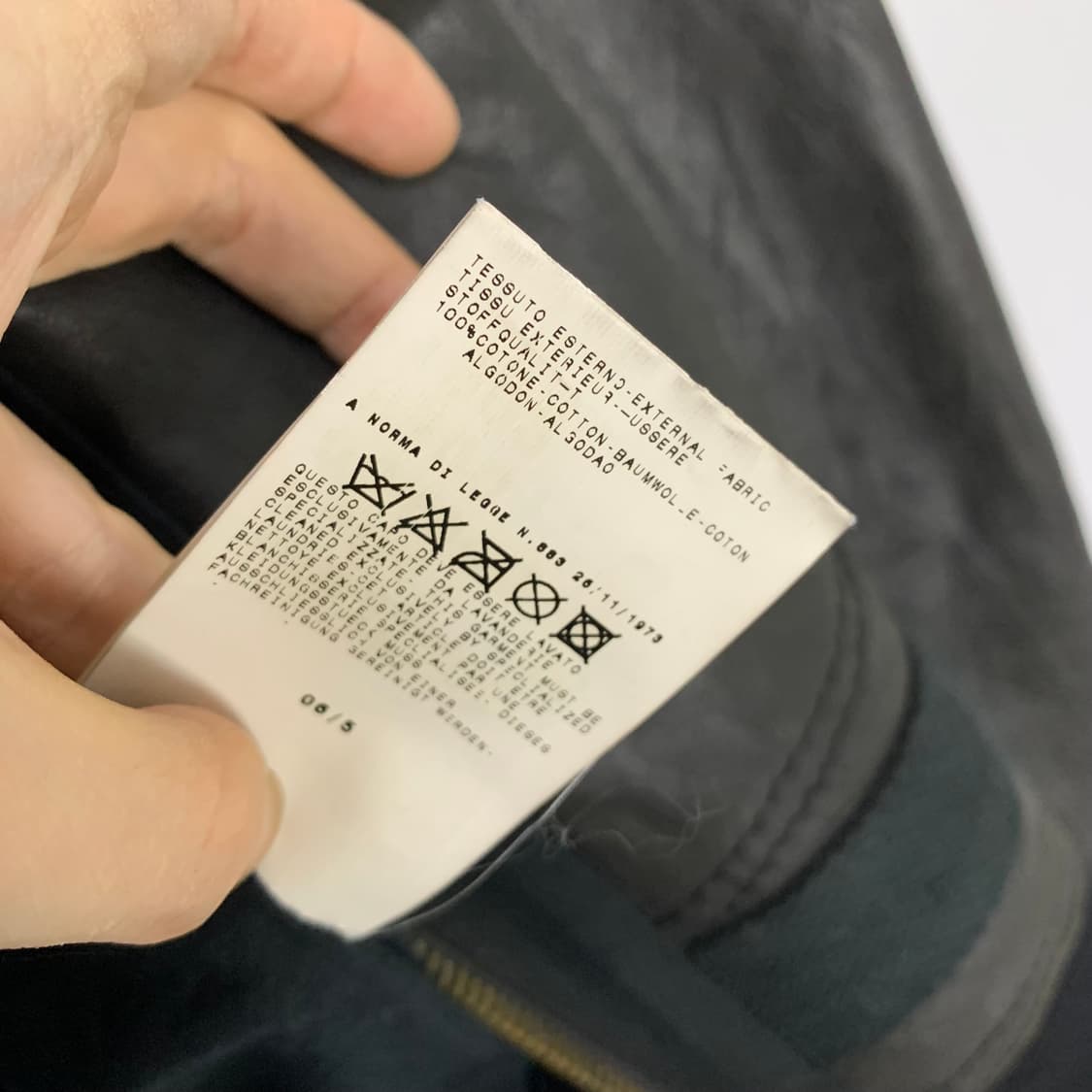 D&G 돌체앤가바나 빈티지 니트 배색 레더 자켓 카키 가죽자켓 상품이미지5